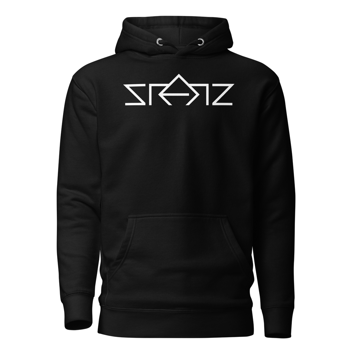 SRARZ Signature Hoodie – Schwarz – Vorderansicht ohne Person