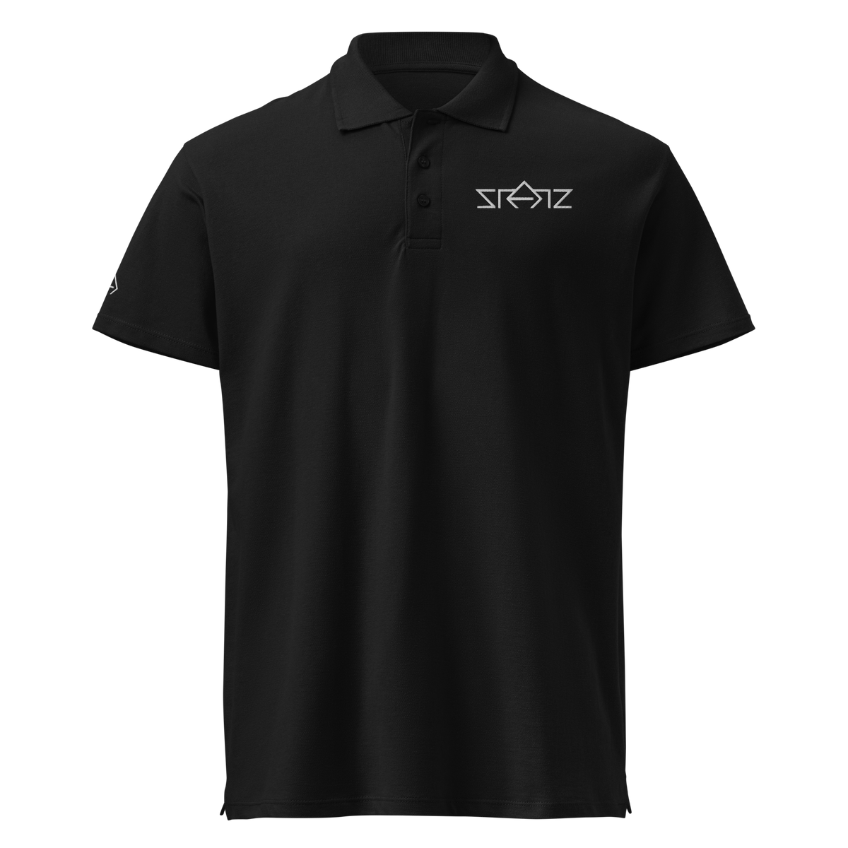 SRARZ Signature Polo – Schwarz – Vorderansicht ohne Person