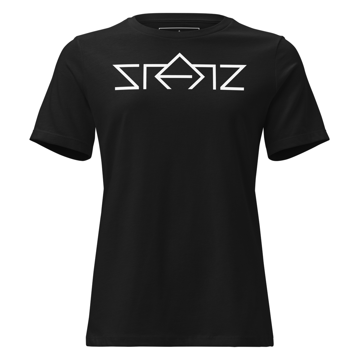 SRARZ Signature Relaxed T-Shirt – Schwarz – Vorderansicht ohne Person