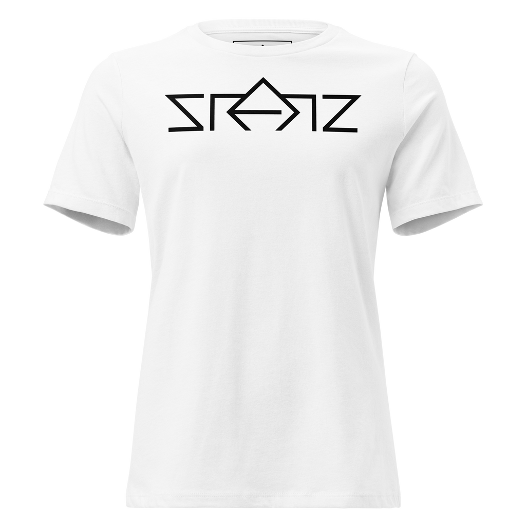 SRARZ Signature Relaxed T-Shirt – Weiss – Vorderansicht ohne Person