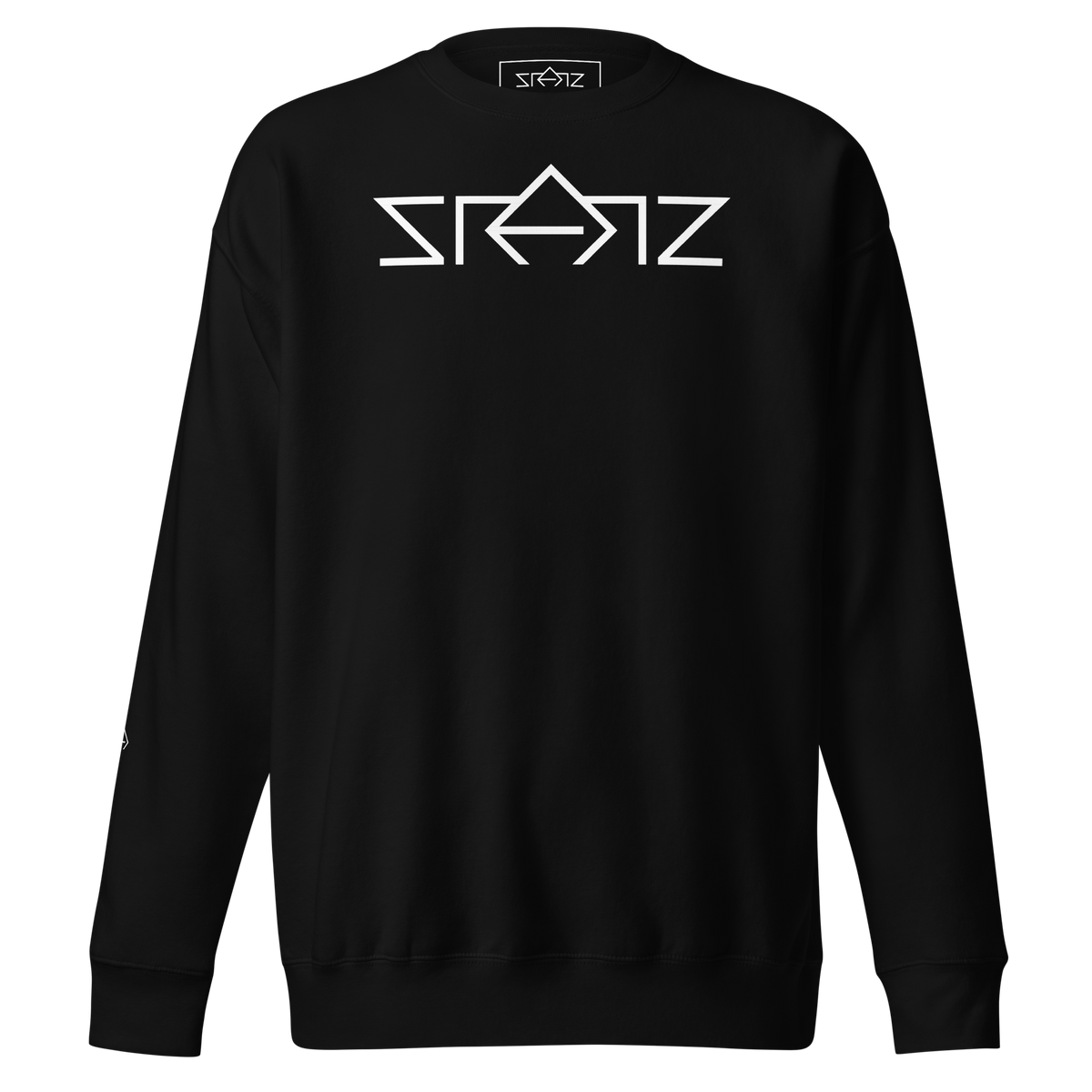SRARZ Signature Sweatshirt – Schwarz – Vorderansicht ohne Person