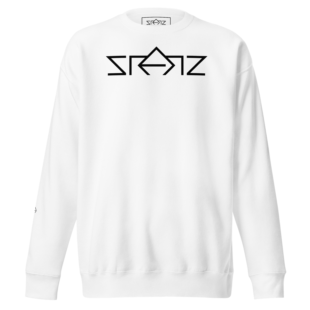 SRARZ Signature Sweatshirt – Weiss – Vorderansicht ohne Person