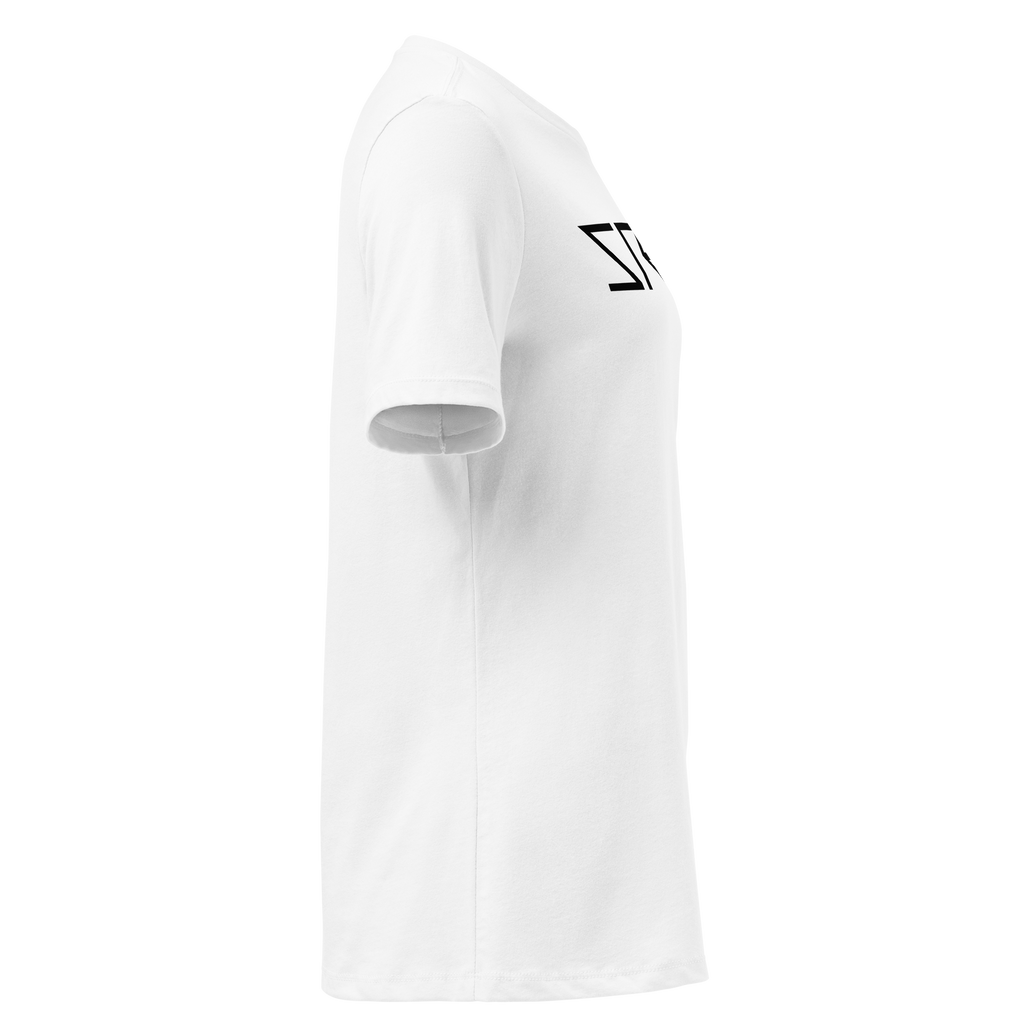 SRARZ Signature Relaxed T-Shirt – Weiss – Seitenansicht ohne Person