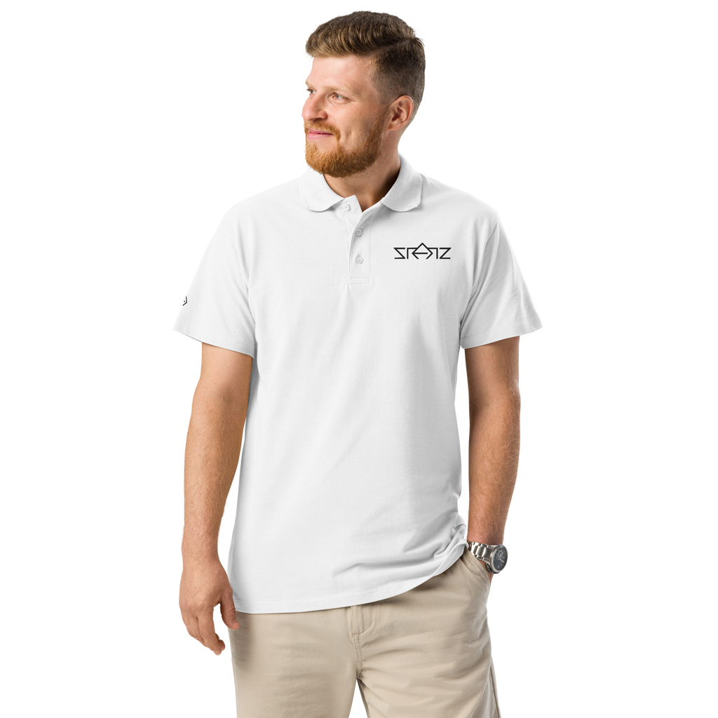 SRARZ Signature Polo – Weiss – Herrenmodel – Vorderansicht