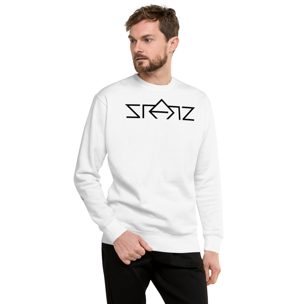 SRARZ Signature Sweatshirt – Weiss – Herrenmodel – Vorderansicht