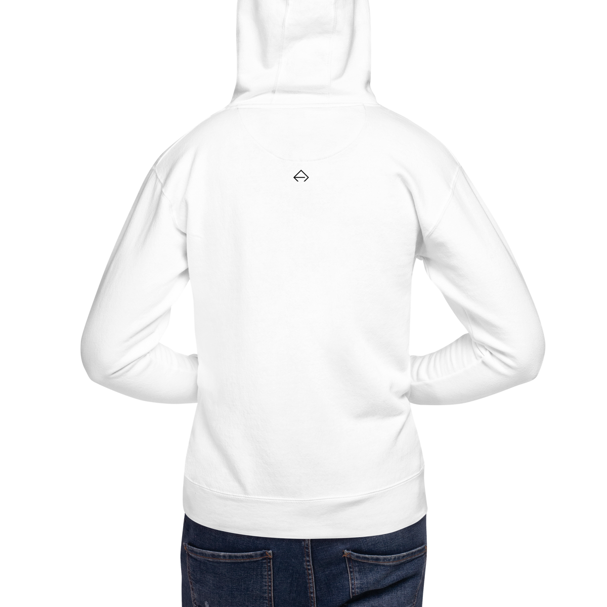 SRARZ Signature Hoodie – Weiss – Herrenmodel – Rückansicht