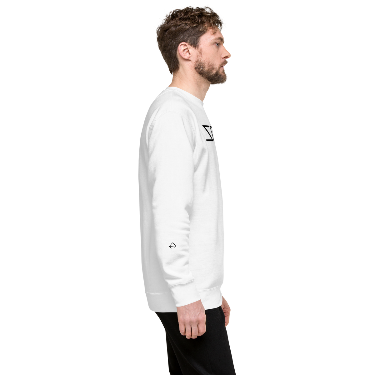 SRARZ Signature Sweatshirt – Weiss – Herrenmodel – Seiten- oder Rückansicht