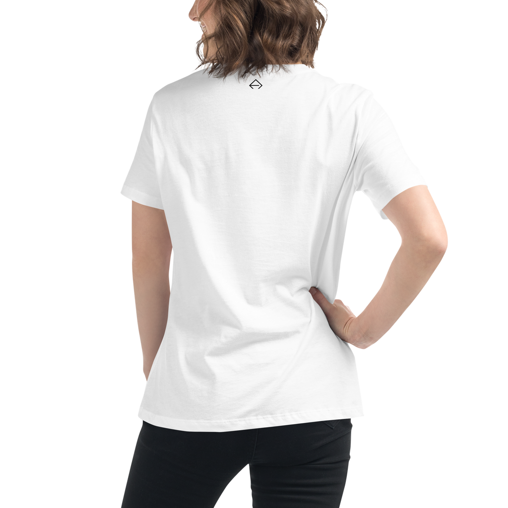SRARZ Signature Relaxed T-Shirt – Weiss – Damenmodel – Rückansicht