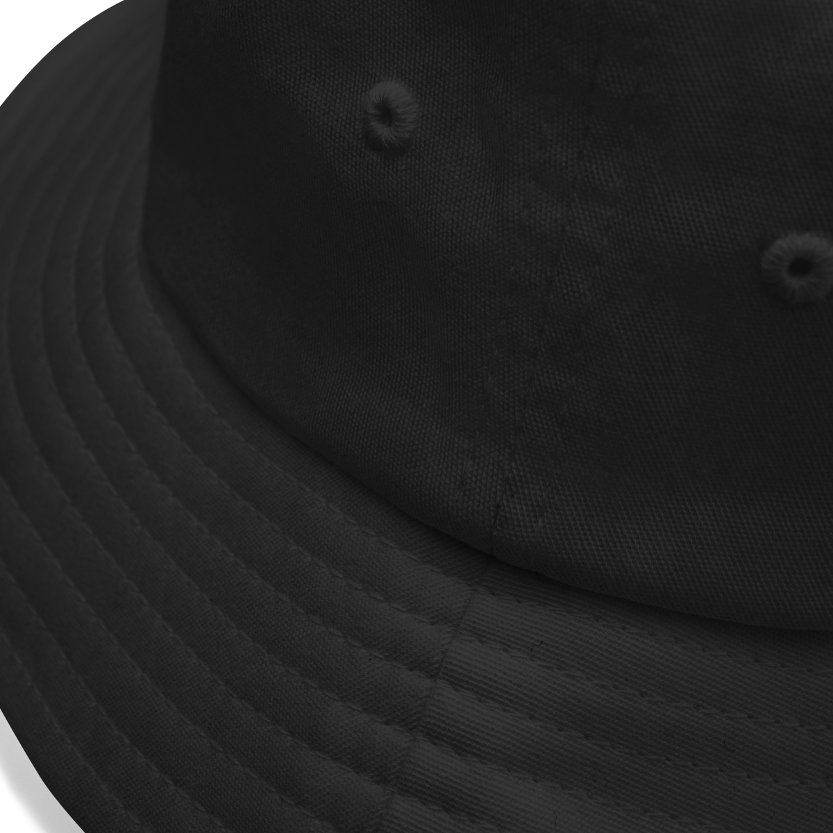 SRARZ Signature Bucket Hat – Schwarz – Stickdetail