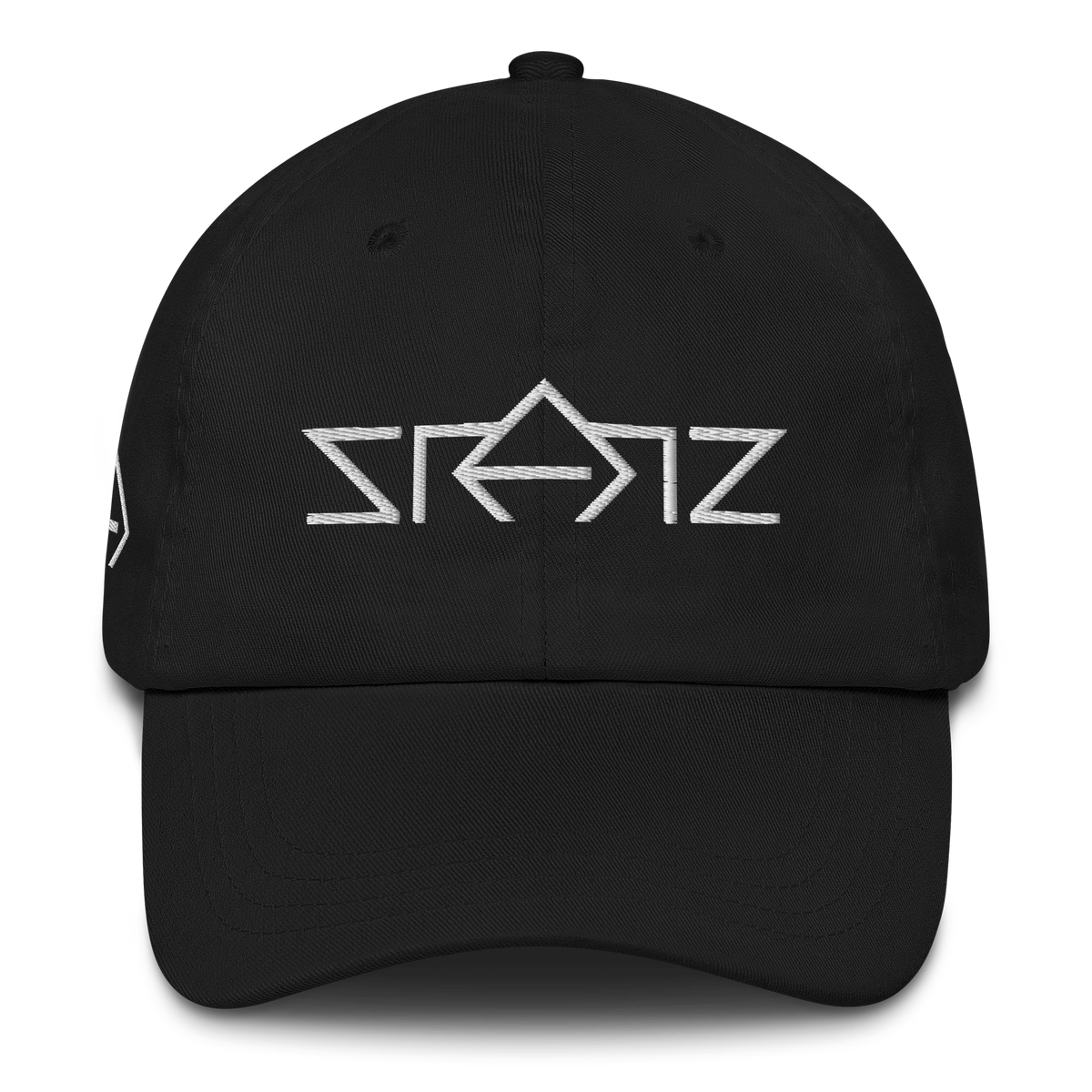 SRARZ Signature Cap – Schwarz – Vorderansicht ohne Person