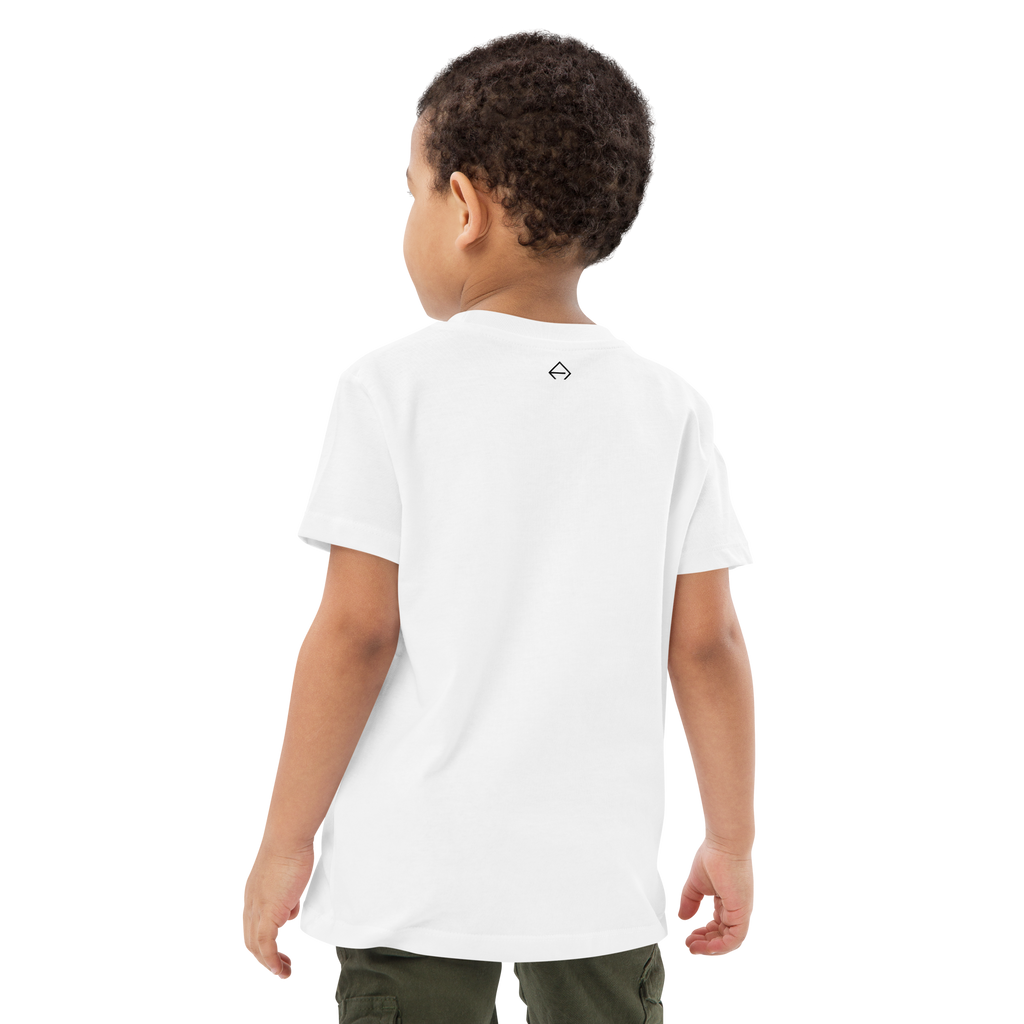 SRARZ Signature Kids T-Shirt – Weiss – Jungenmodell Rückansicht