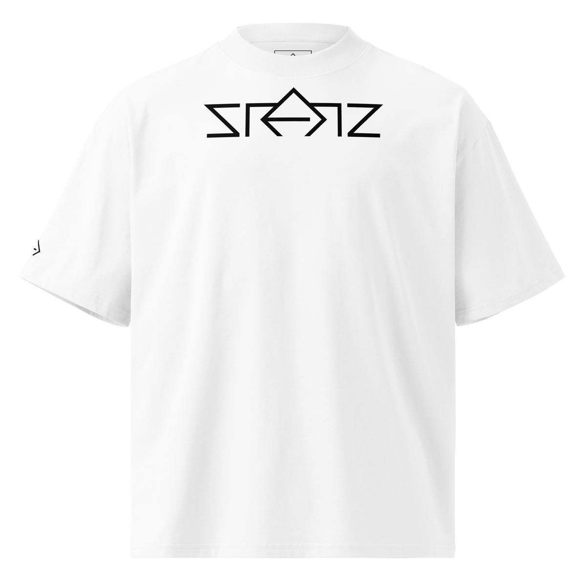 SRARZ Signature Oversized T-Shirt – Weiss – Vorderansicht ohne Person