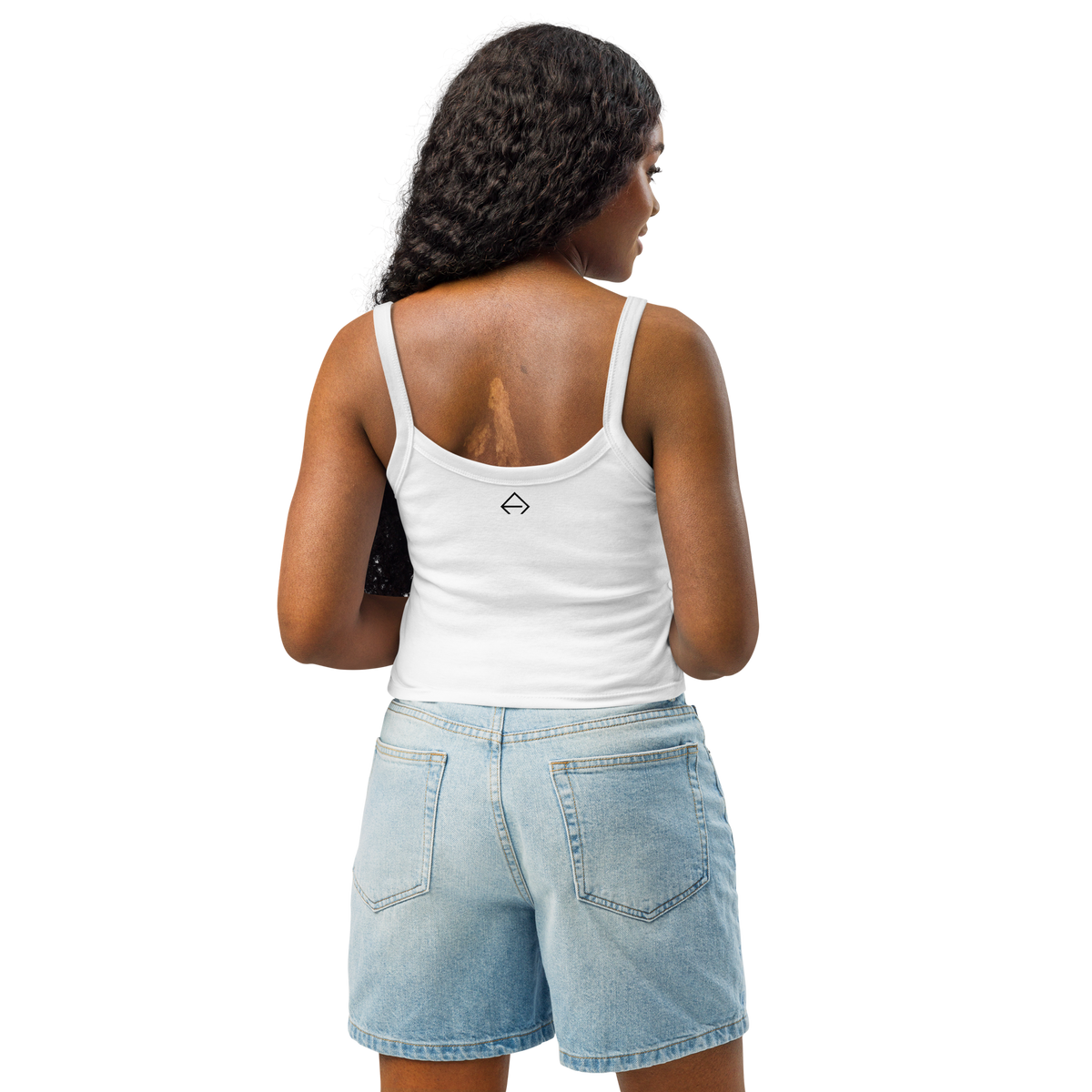 SRARZ Signature Rib Tank – Weiss – Damenmodell Rückenansicht