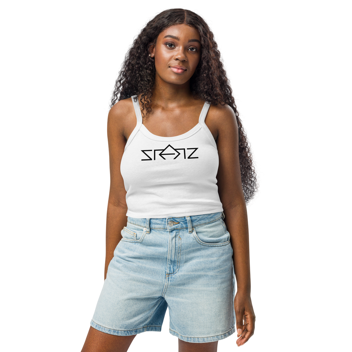 SRARZ Signature Rib Tank – Weiss – Damenmodell Vorderansicht