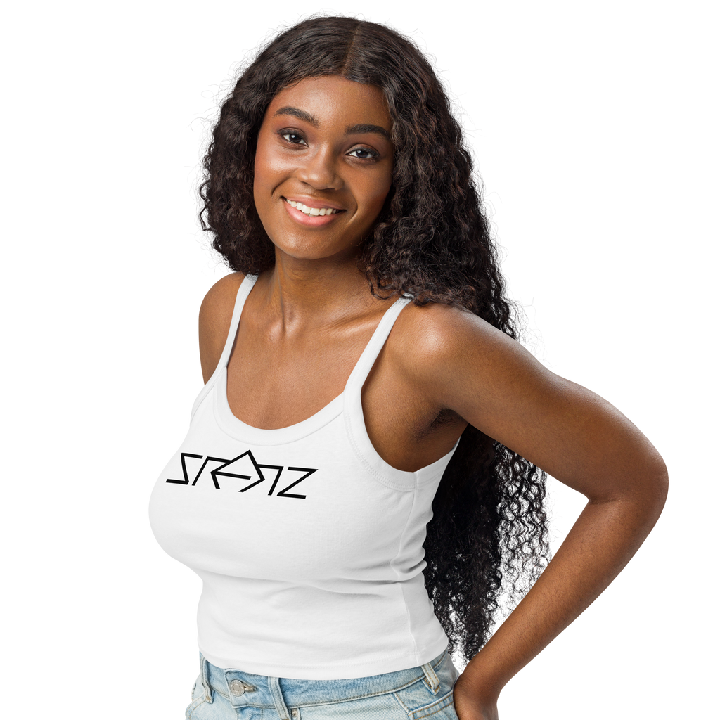 SRARZ Signature Rib Tank – Weiss – Damenmodell schräge Vorderansicht