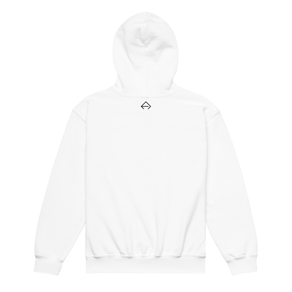 SRARZ Signature Kids Hoodie – Weiss – Rückansicht ohne Person